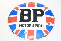 BP Motor Spirit advert sign.