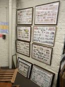Collection of fifteen local Alderson prints and gilt framed mirror.