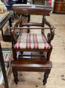 Victorian mahogany bar back child's chair on removable stand.