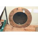 Vintage brass ships porthole, 54cm.