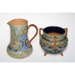 Royal Doulton Lambeth jug and three handled pot.