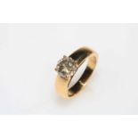 18 carat yellow gold brilliant cut solitaire diamond ring, diamond totalling 2.20 carats, size P.