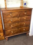 Victorian mahogany chest of two short above three long drawers, 113.5cm by 102cm by 51cm.