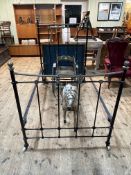Victorian black and brass 3ft 6" bedstead.