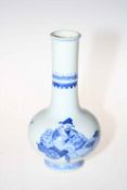 Chinese blue and white long neck vase with Daoguang mark to base, 22.5cm.