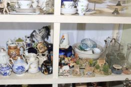 Victorian pottery, Lilliput Lane, decanters, blue and white porcelain, fire guard set, etc.