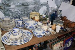 Blue and white pottery including Booths and Cauldon, Doulton Lambeth, Royal Worcester Blush 1094,