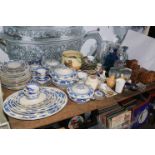 Blue and white pottery including Booths and Cauldon, Doulton Lambeth, Royal Worcester Blush 1094,