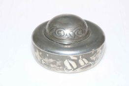 Archibald Knox pewter inkwell.