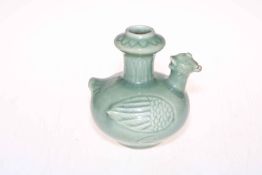 Chinese Celadon wine vessel in the form of a duck.