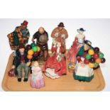 Eight Royal Doulton figures including Carpet Seller, Lambing Time,