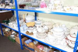 Collection of decorative tableware pottery, part tea sets, glass, etc.
