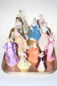 Collection of eleven Coalport ladies.