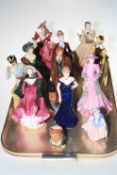 Eight Coalport ladies, Royal Doulton 'Morning Ma'am', Doctor and Dinky Do, and small character jug.