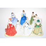 Nine Royal Doulton and one Grafton figures (10).