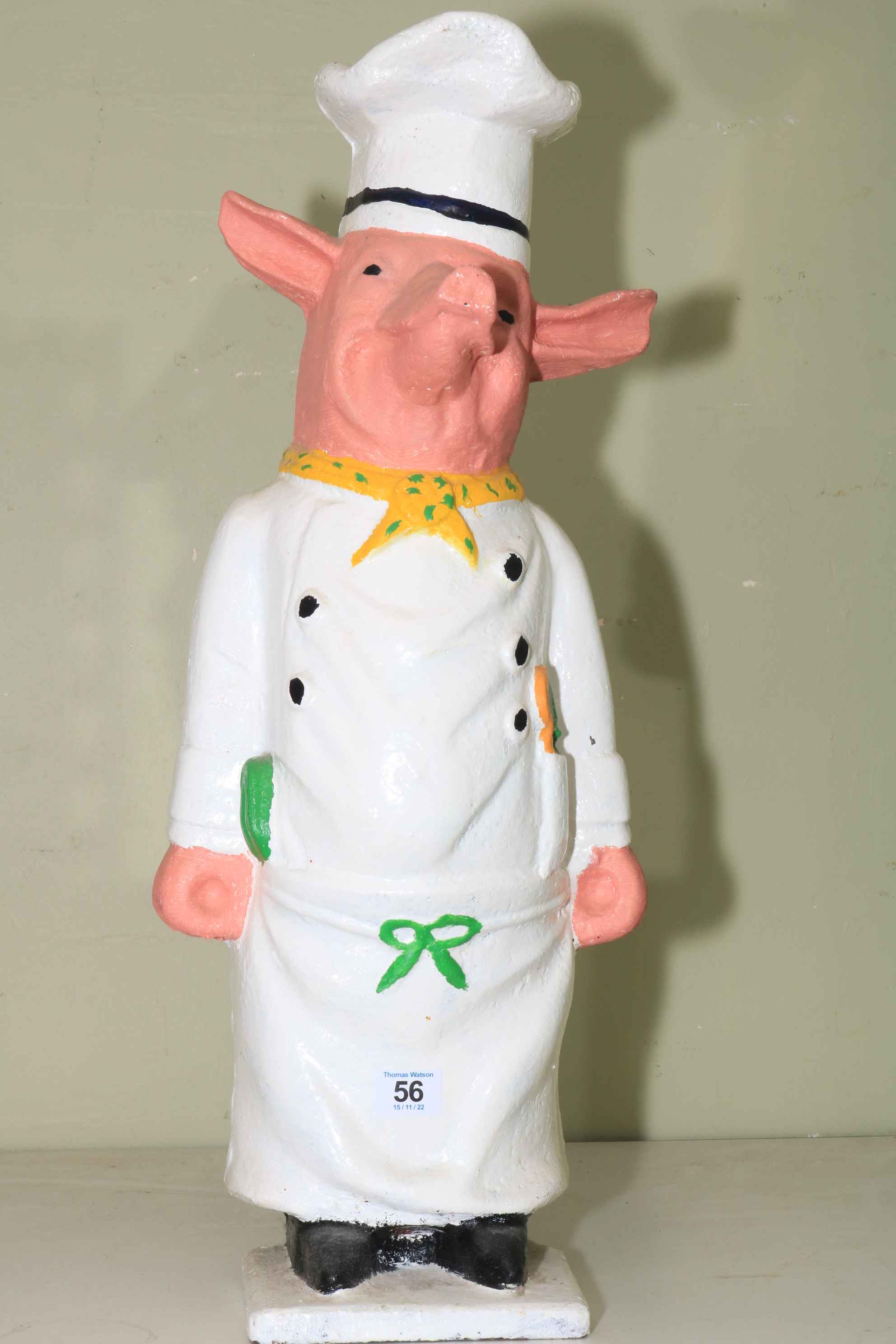 Cast iron Butcher Pig doorstop, 60cm high.