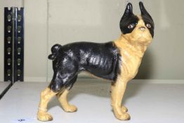 Cast iron Boston Terrier dog, 25cm.