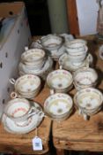 Early Victorian porcelain cups, saucers, plates, etc.