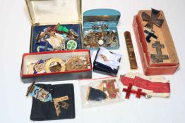 Collection of gilt and enamel jewels dating c1970s to 1990s, including various locations and lodges,
