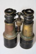 Pair of 19th Century naval binoculars by Ross of London, stamped 1898.