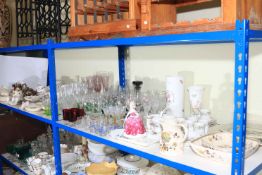 Collection of decorative porcelain, part tea sets, glasses, figurine, etc.