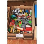 Box of assorted model vehicles.