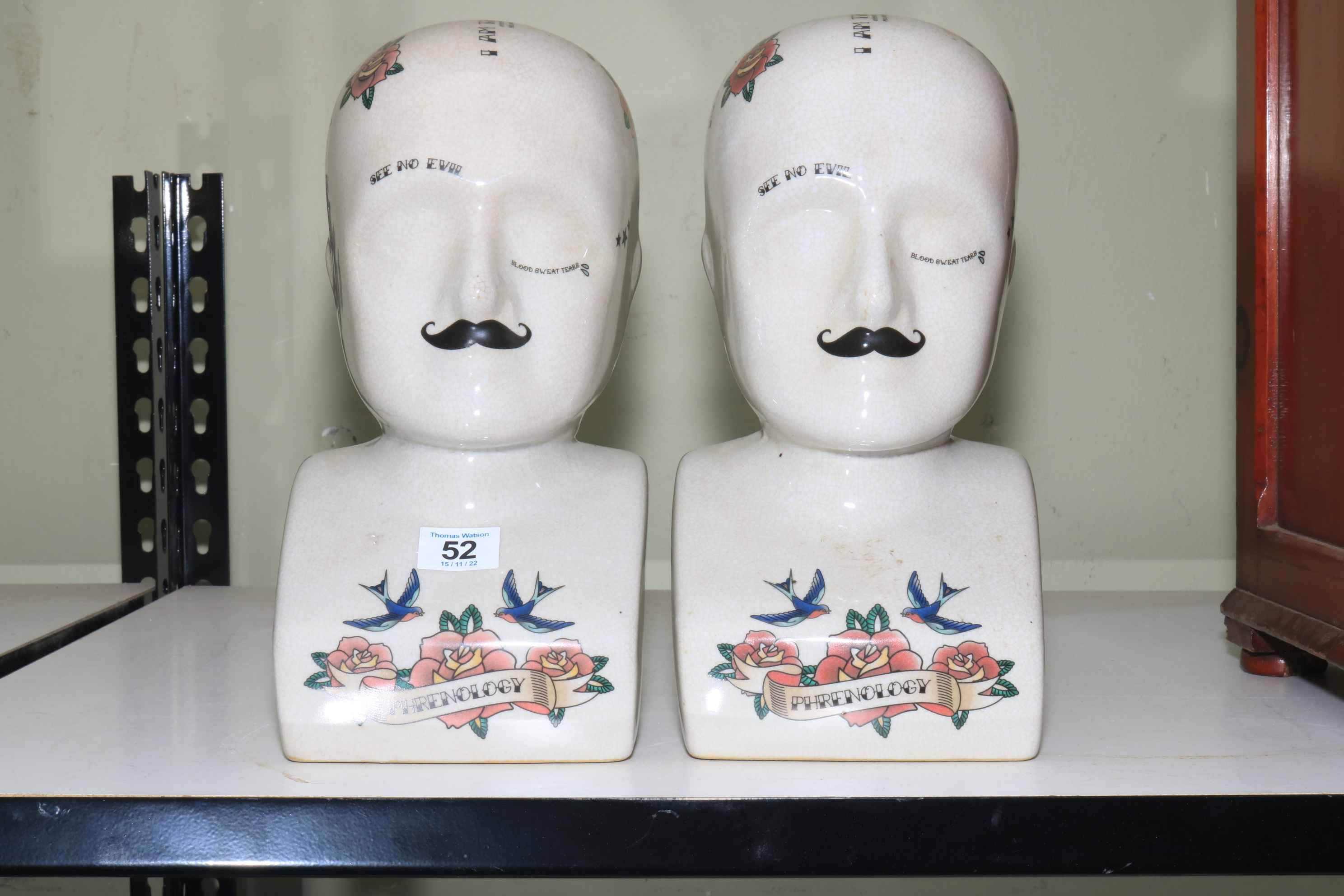 Pair of Phrenology heads.