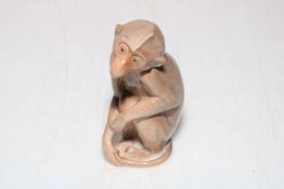 Bing and Grondahl monkey figurine, 8cm high.