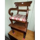 Victorian mahogany bar back child's chair on removable stand.