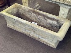 Rectangular garden trough, 28cm by 92cm by 33cm.