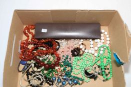 Box of mainly bead necklaces.