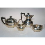 Four piece silver tea service, Birmingham 1945.