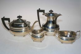 Four piece silver tea service, Birmingham 1945.