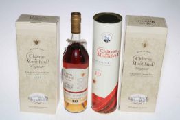 Four bottles of Montifaud Cognac.