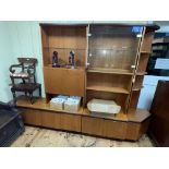 G Plan teak three section wall unit.