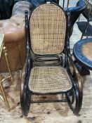 Bentwood and Bergere panelled rocking chair.