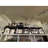 Collection of eight various Victorian and later occasional chairs including Windsor with crinoline