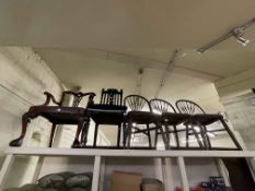 Collection of eight various Victorian and later occasional chairs including Windsor with crinoline