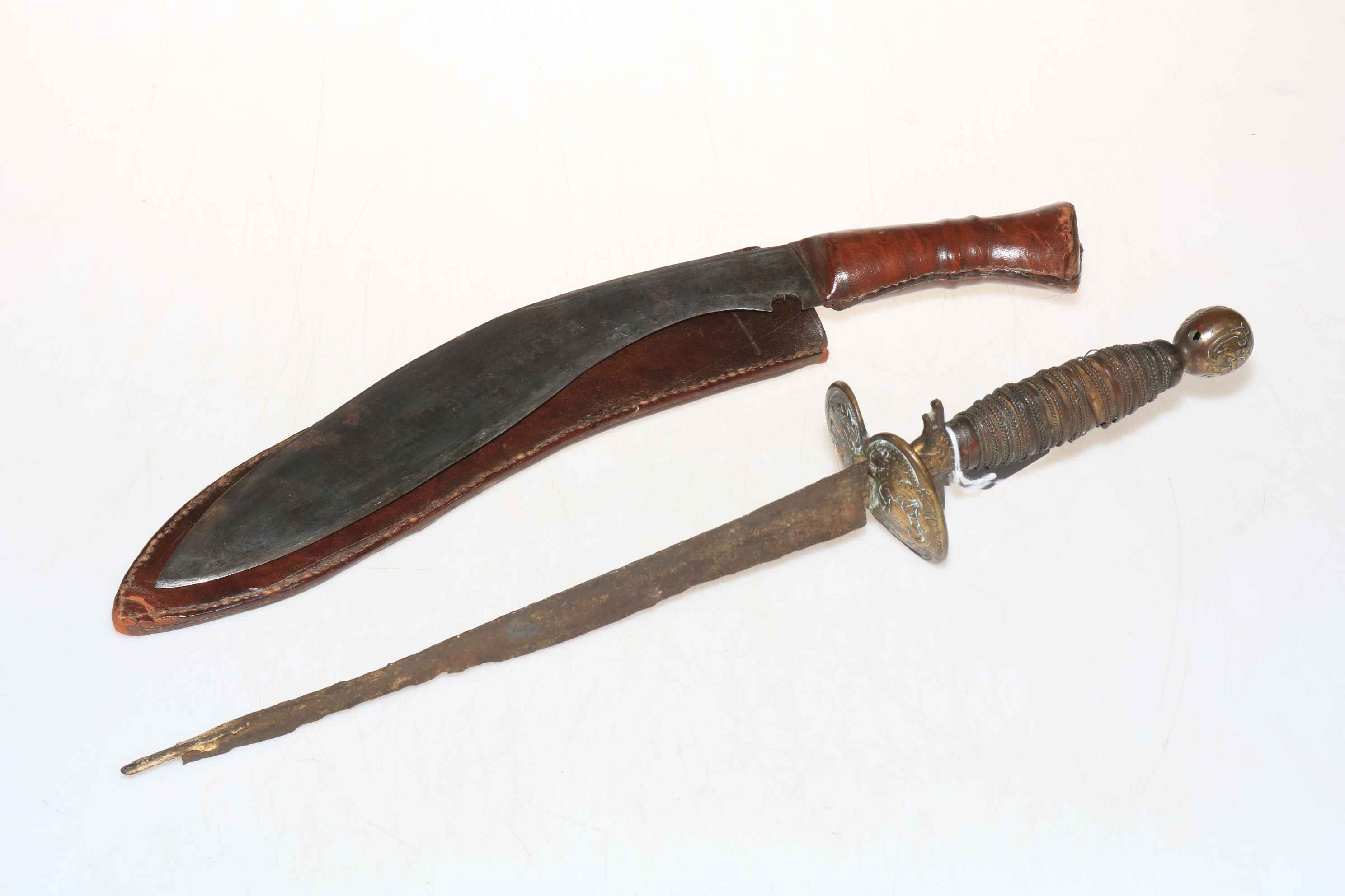WWII Kukri and another sword (2).