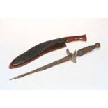 WWII Kukri and another sword (2).