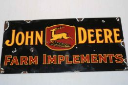 John Deere Farm Implements advert sign.