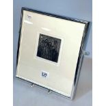 Tom McGuinness limited edition etching, Miners Wives, 7/50, signed, 26cm by 23cm including frame.