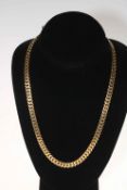 18 carat yellow gold chain link necklace, 50cm long.