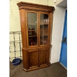 Victorian mahogany four door double corner cabinet,