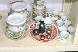 Five Isle of Wight pieces of glass and Wedgwood table ware pottery.