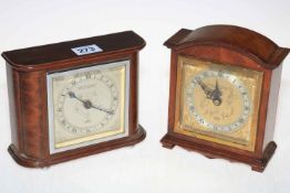 Two Elliott mantel clocks retailed by Northern Goldsmiths Newcastle.