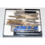 Wahl Eversharp, silver and other pencils, Parker fountain, ballpoint and other pens, etc.