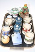 Royal Doulton Cobbler, Emma Bridgewater mugs, Royal Worcester 'Ann Hathaway's Cottage' vase, etc.