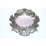 Silver plated ornate picture frame relating to the West Yorkshire Regiment.