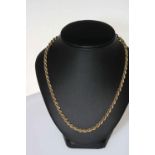 Two tone 18 carat gold rope twist necklace.